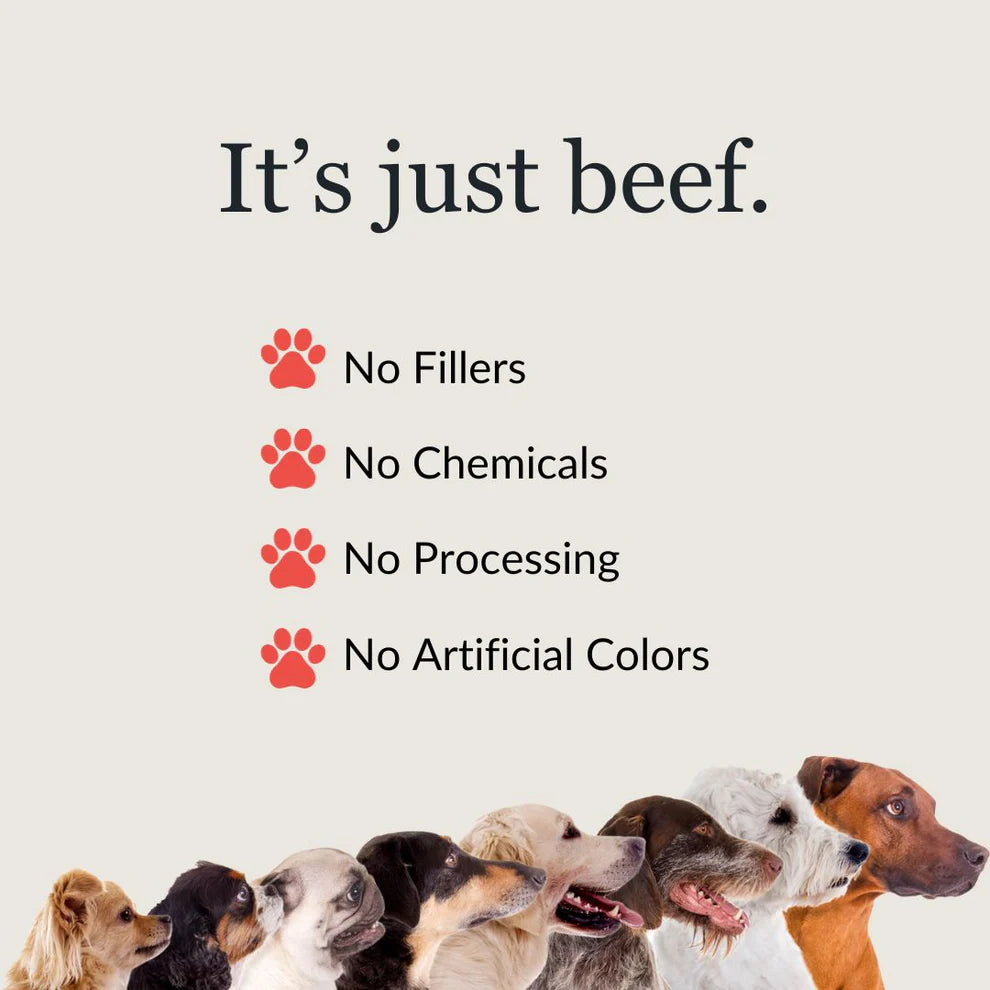 Our Raw Beef Dog Food has no fillers, no chemicals, no processing and no artificial colors